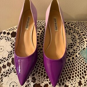 JOY IN LOVE Violet Patent Pointed-Toe Pumps